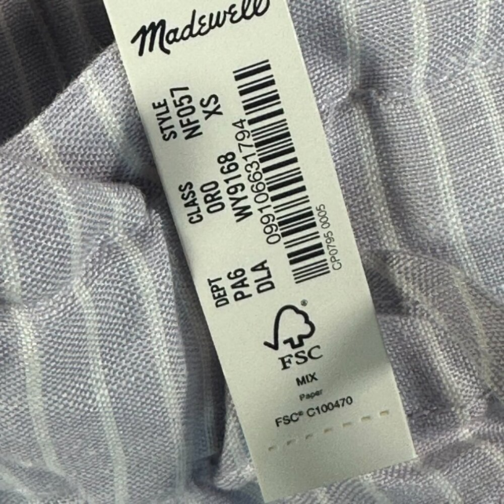 Madewell Womens Stripe-Play Drawstring Pull-On Paperbag Shorts XS Purple Wht NWT - Picture 6 of 11